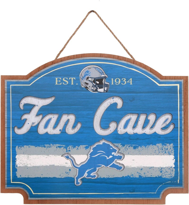 FOCO NFL Official Primary Logo Established 15" Fan Cave Wall Sign (Detroit Lions, One Size) - Image 3